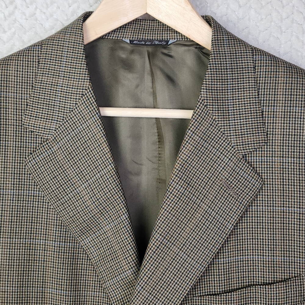 Canali Houndstooth Wool Sport Coat/Blazer Italian Size 58 (US 48R)‎